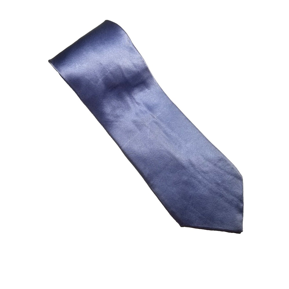 Murano Light Steel Blue Smooth 100% Silk Pointed Tie‎ USA
